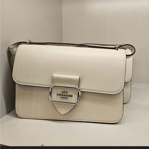 Coach Cream Crossbody Bag with Silver Buckle
